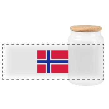 norway flag - Boîte à biscuits avec couvercle en bois - blanc - Devant