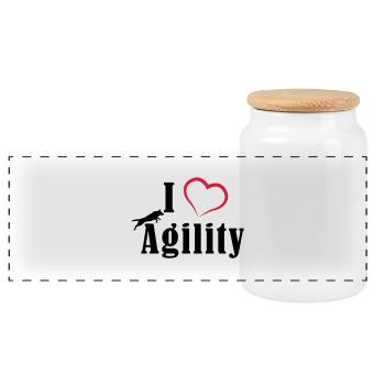 I Love Agility - Panorama Keksdose mit Holzdeckel - Weiß - Vorne