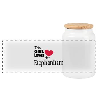 This Girl Loves Her Euphonium - Panorama Keksdose mit Holzdeckel - Weiß - Vorne