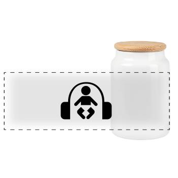 baby headphone music - Panorama Keksdose mit Holzdeckel - Weiß - Vorne