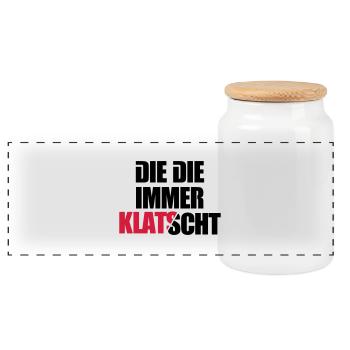 Die immer klatscht Mdma Emma Festival Afterhours - Panorama Keksdose mit Holzdeckel - Weiß - Vorne