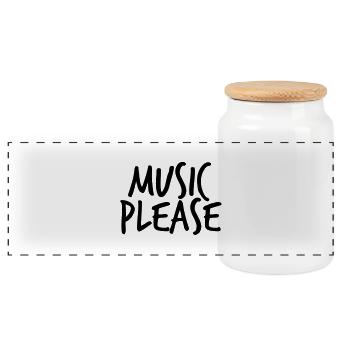 Music please - Panorama Keksdose mit Holzdeckel - Weiß - Vorne