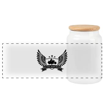 natural_born_biker - Panoramic Cookie Jar with Wooden Lid - white - Front