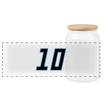 number_10 - Panoramic Cookie Jar with Wooden Lid - white - Front