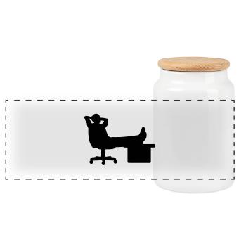 relax_f1 - Boîte à biscuits avec couvercle en bois - blanc - Devant