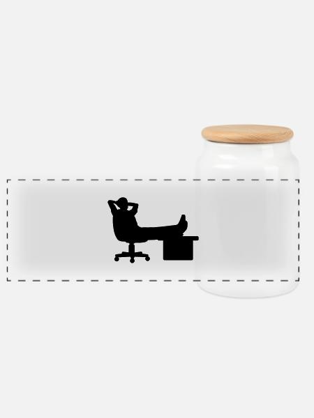 Boss Chef manager silhouette - Panorama Keksdose mit Holzdeckel - Weiß
