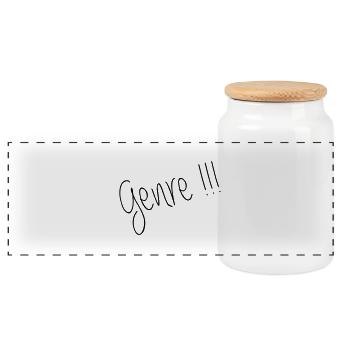 Genre !!! - Boîte à biscuits avec couvercle en bois - blanc - Devant