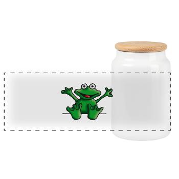 heart_frog_122011a - Boîte à biscuits avec couvercle en bois - blanc - Devant
