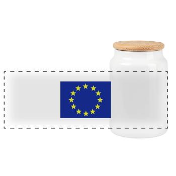 Drapeau Europe - Flag Europe - Flagge Europa - Boîte à biscuits avec couvercle en bois - blanc - Devant