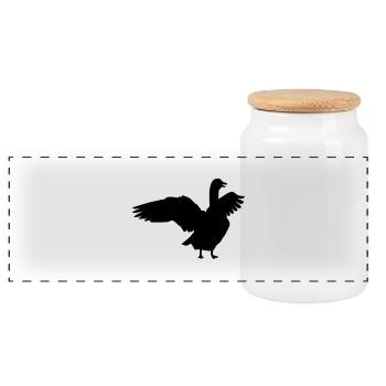 Goose 1 - Panoramic Cookie Jar with Wooden Lid - white - Front