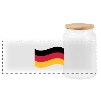 Deutschland - Panorama Keksdose mit Holzdeckel - Weiß - Vorne