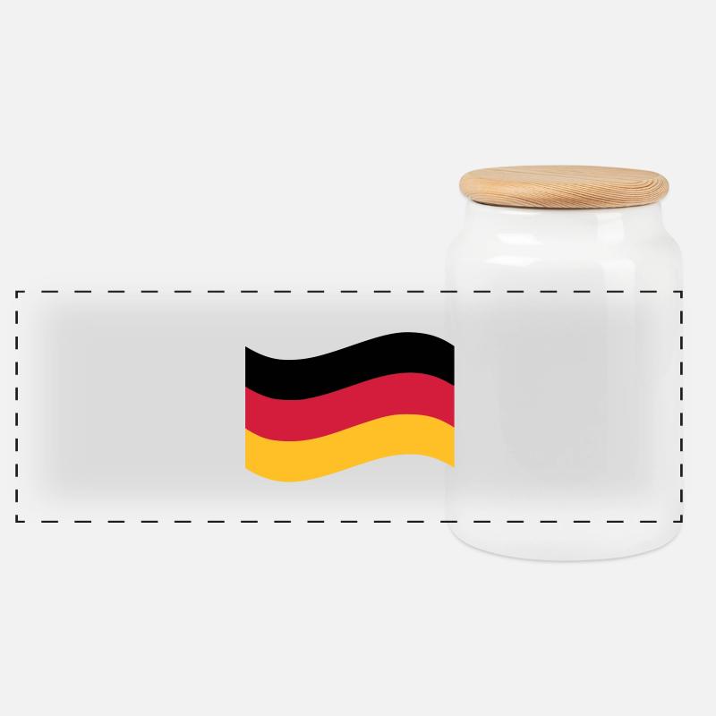 Deutschland - Panorama Keksdose mit Holzdeckel - Weiß