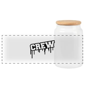 crew_designc1 - Panoramic Cookie Jar with Wooden Lid - white - Front