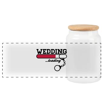 wedding_loading___f2 - Panorama Keksdose mit Holzdeckel - Weiß - Vorne