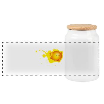 dripping poussin - Boîte à biscuits avec couvercle en bois - blanc - Devant