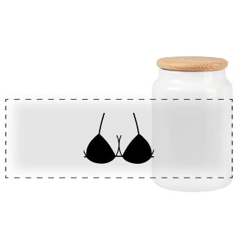 bikini_f1 - Boîte à biscuits avec couvercle en bois - blanc - Devant
