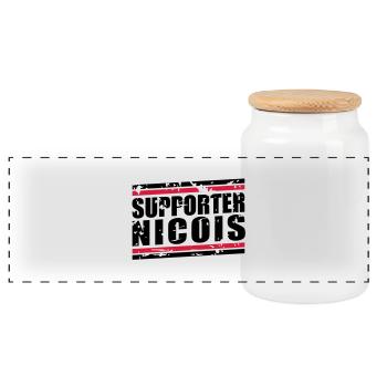 Supporter Nicois vintage - Boîte à biscuits avec couvercle en bois - blanc - Devant