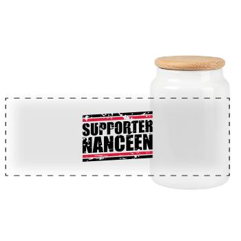 Supporter Nanceen vintage - Boîte à biscuits avec couvercle en bois - blanc - Devant