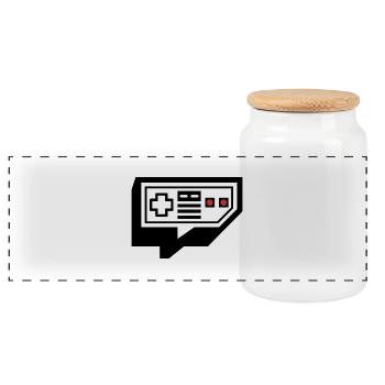 Controller - Boîte à biscuits avec couvercle en bois - blanc - Devant