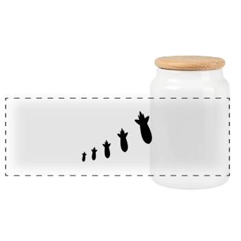 Bombs - Boîte à biscuits avec couvercle en bois - blanc - Devant