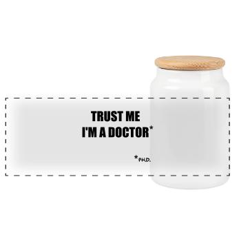 Trust me - Boîte à biscuits avec couvercle en bois - blanc - Devant