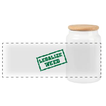 Legalize weed - Panoramic Cookie Jar with Wooden Lid - white - Front