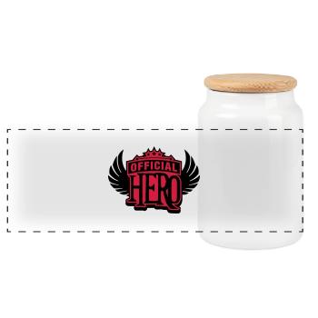 official_hero_je2 - Panorama Keksdose mit Holzdeckel - Weiß - Vorne