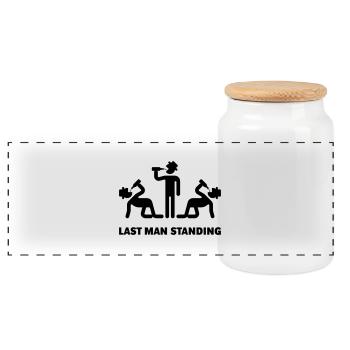Last Man Standing (Binge Drinking Party) - Panorama Keksdose mit Holzdeckel - Weiß - Vorne