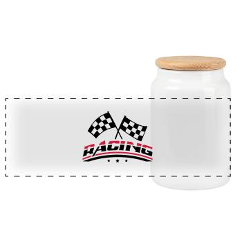 racing_di2 - Panorama Keksdose mit Holzdeckel - Weiß - Vorne
