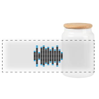 Music Sound Logo - Panoramic Cookie Jar with Wooden Lid - white - Front
