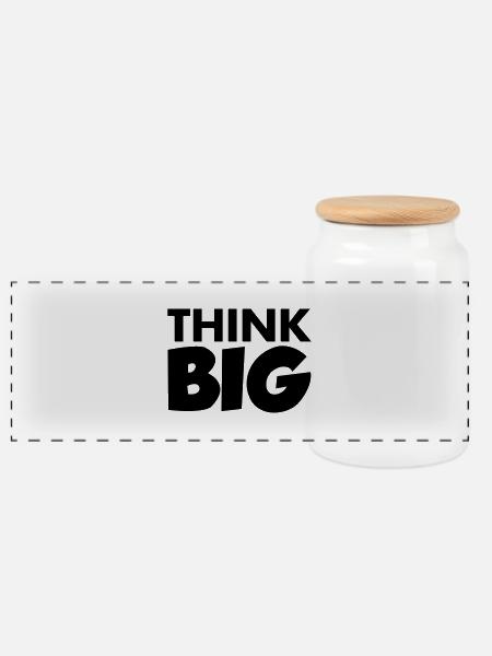 Think Big - Panorama Keksdose mit Holzdeckel - Weiß