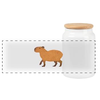 Capybara 01 - Boîte à biscuits avec couvercle en bois - blanc - Devant