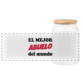 El mejor abuelo del mundo 111 - Panorama Keksdose mit Holzdeckel - Weiß - Vorne