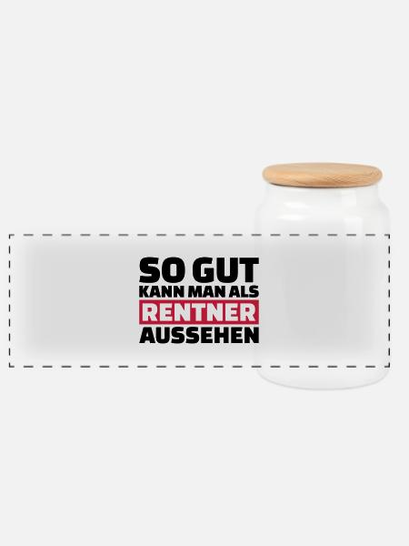 Rentner - Panorama Keksdose mit Holzdeckel - Weiß