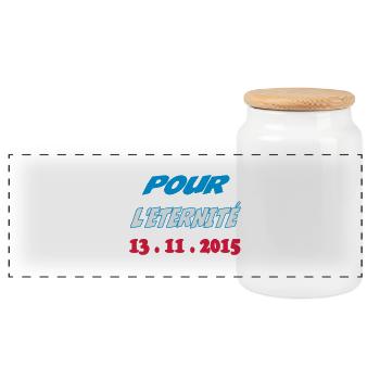 Pour l'éternité - Panoramic Cookie Jar with Wooden Lid - white - Front