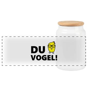du_vogel - Panorama Keksdose mit Holzdeckel - Weiß - Vorne