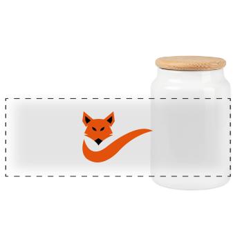 fox_01 - Boîte à biscuits avec couvercle en bois - blanc - Devant