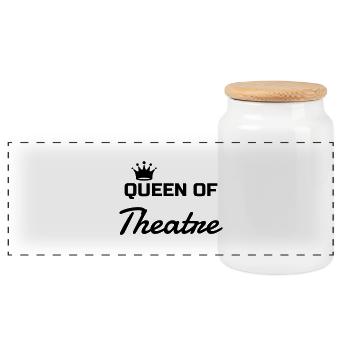 Theater / Theatre / Theaterleute / Schauspieler - Panorama Keksdose mit Holzdeckel - Weiß - Vorne