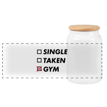 single taken gym - Panorama Keksdose mit Holzdeckel - Weiß - Vorne
