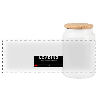 Scrolling Loading Bar University Funny Print - Panoramic Cookie Jar with Wooden Lid - white - Front