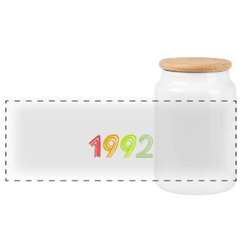 Fantastic since 1992 - born in 1992 - Panoramic Cookie Jar with Wooden Lid - white - Front