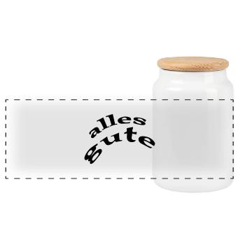 alles gute - Panorama Keksdose mit Holzdeckel - Weiß - Vorne