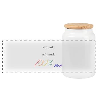100% me - Boîte à biscuits avec couvercle en bois - blanc - Devant