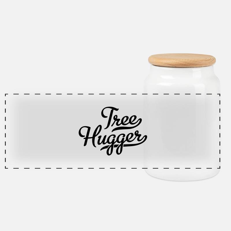 Étreinte d’arbre - Boîte à biscuits avec couvercle en bois - blanc