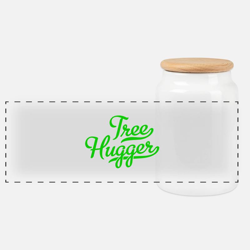Tree Hugger - Panorama Keksdose mit Holzdeckel - Weiß
