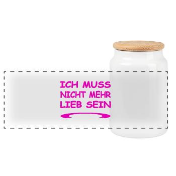 Liebe - Panorama Keksdose mit Holzdeckel - Weiß - Vorne