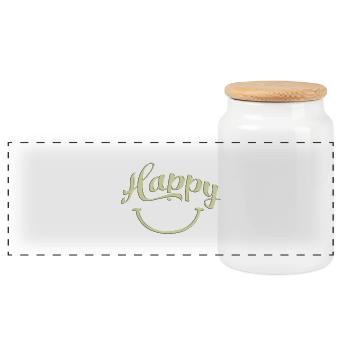 citations heureuses citation positive mignonne amour positivité - Boîte à biscuits avec couvercle en bois - blanc - Devant