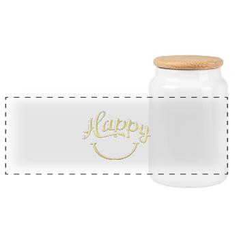 citations heureuses citation positive mignonne amour positivité - Boîte à biscuits avec couvercle en bois - blanc - Devant