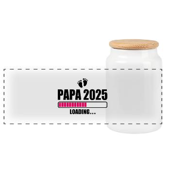 Papa 2025 - Panorama Keksdose mit Holzdeckel - Weiß - Vorne
