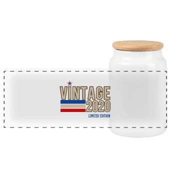 Vintage 2020 limited edition - Boîte à biscuits avec couvercle en bois - blanc - Devant